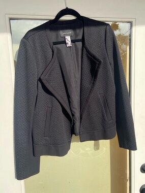Ann Taylor Women's black Open-Front Textured Blazer